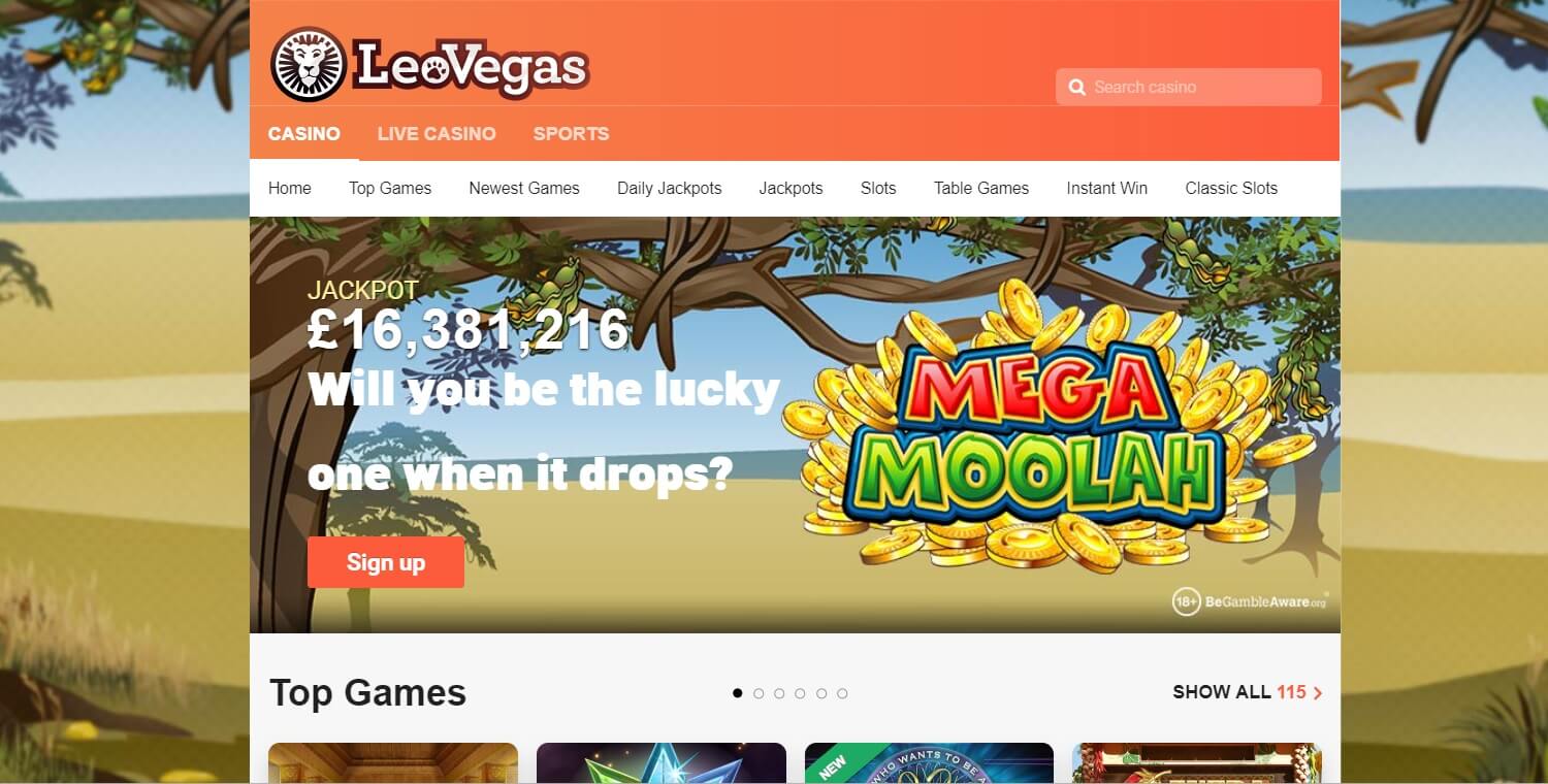 leovegas uk screenshot