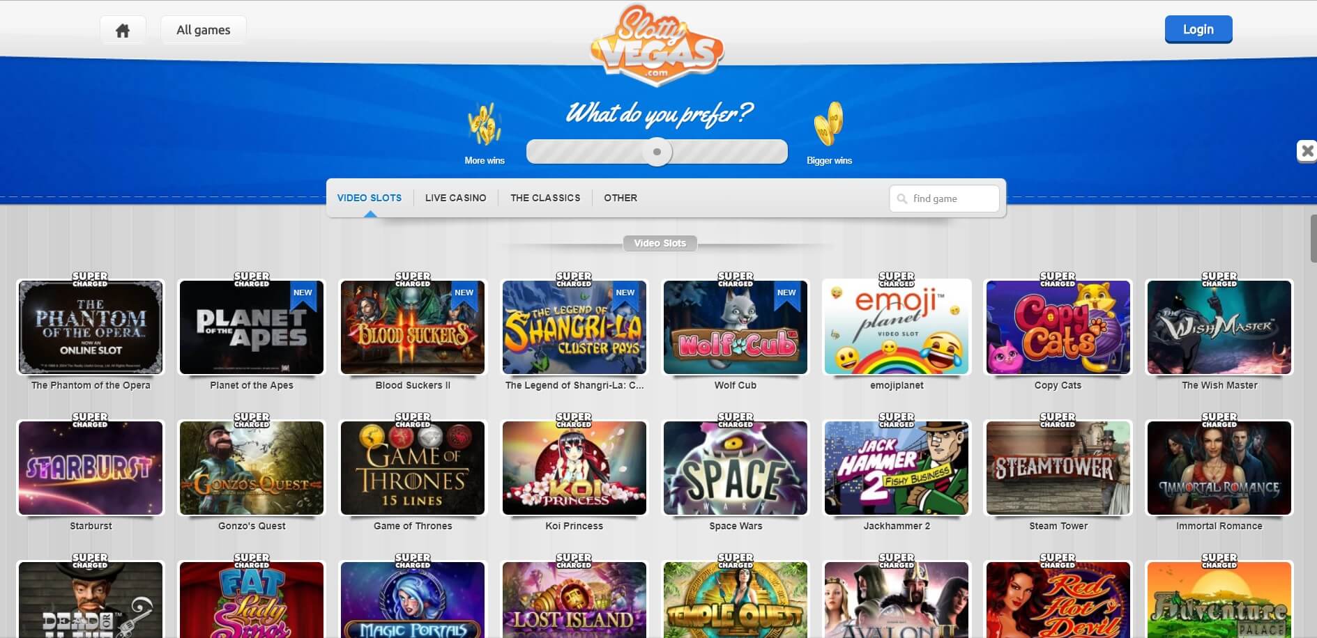slotty vegas casino games and slots